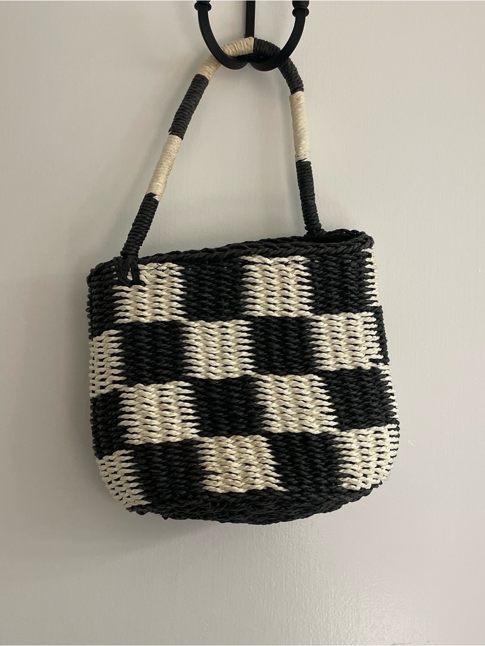 Chic Black and White Checkered Tote Bag